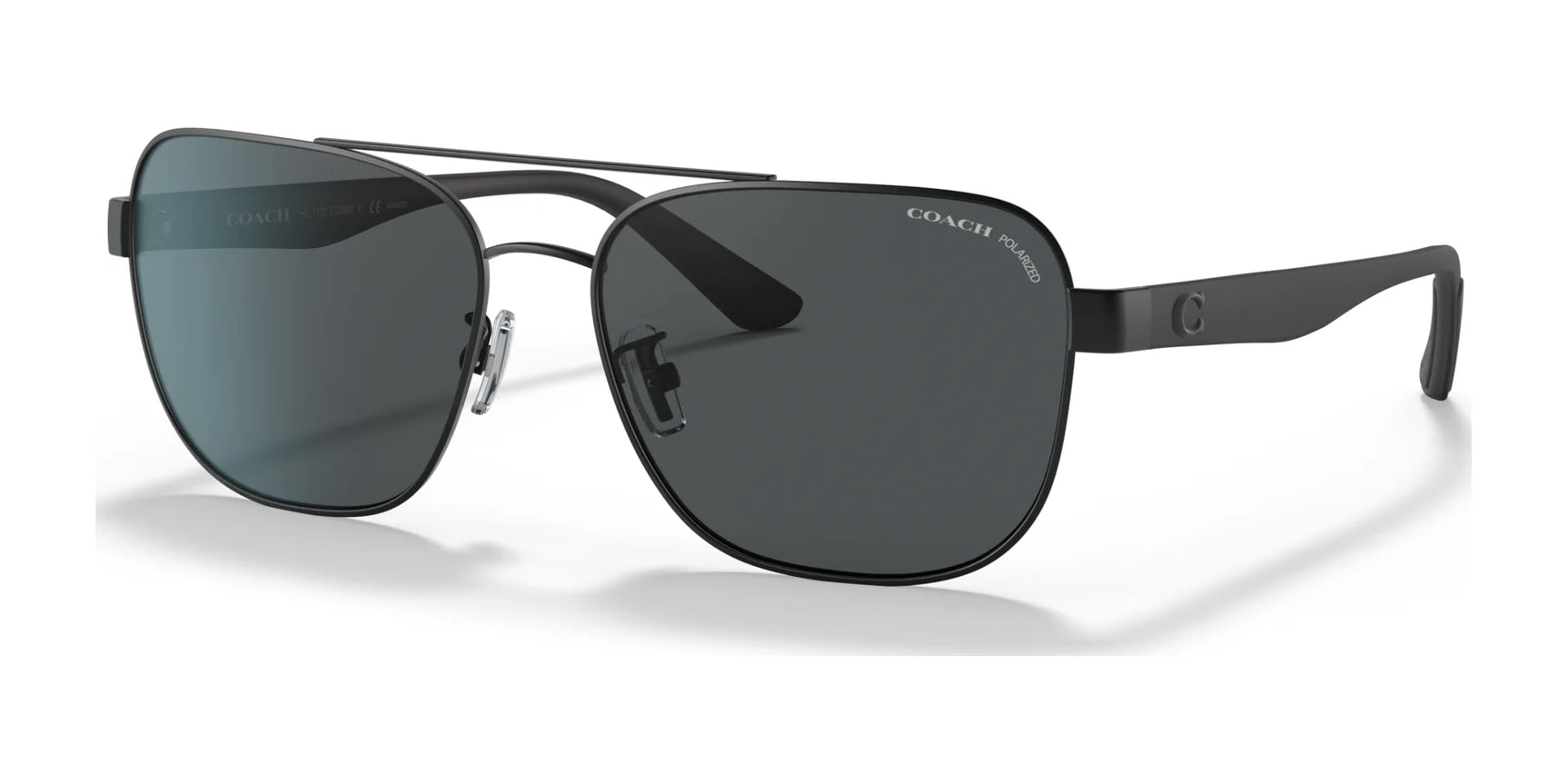 Coach C2099 HC7122 Sunglasses Matte Black / Dark Grey (Polarized)