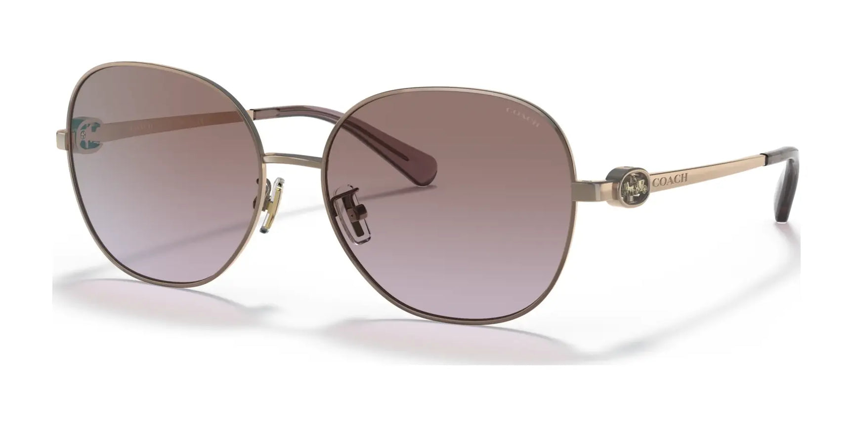 Coach C3444 HC7123 Sunglasses Rose Gold / Violet Gradient Flash