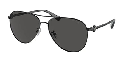 Coach C6178 HC7128 Sunglasses Shiny Black / Grey Solid