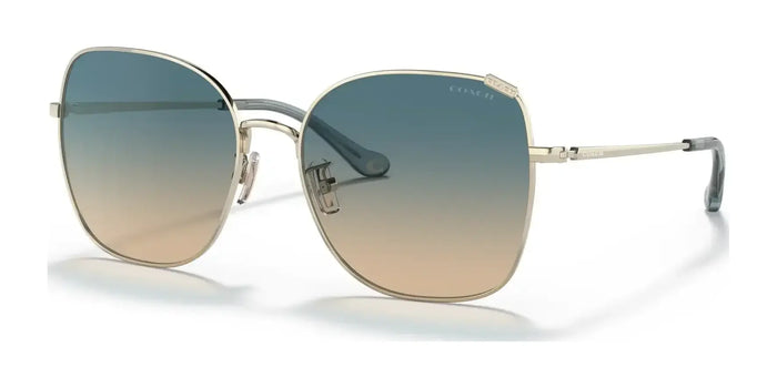 Coach C7997 HC7133 Sunglasses | Size 57 / Shiny Light Gold / Blue Yellow Gradient (2N 30%) №900579