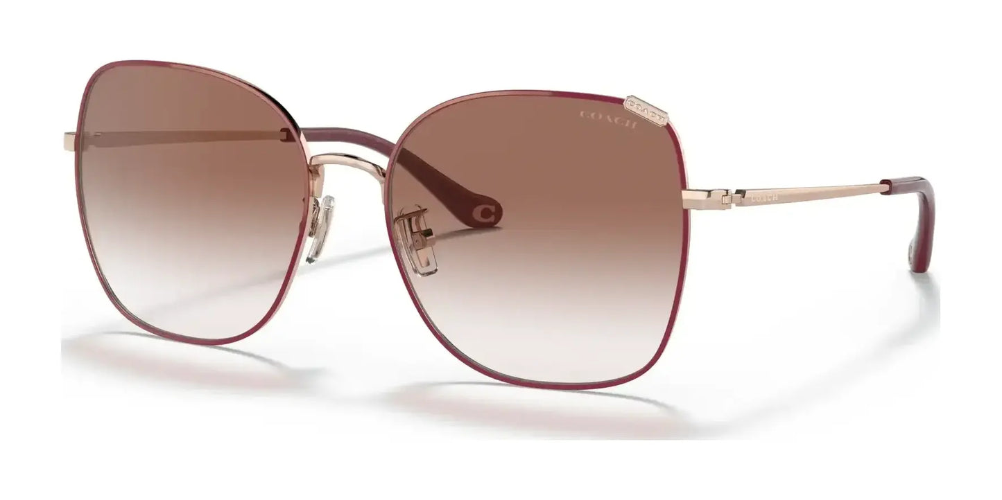 Coach C7997 HC7133 Sunglasses Shiny Rose Gold / Burgundy Front / Burgundy Gradient