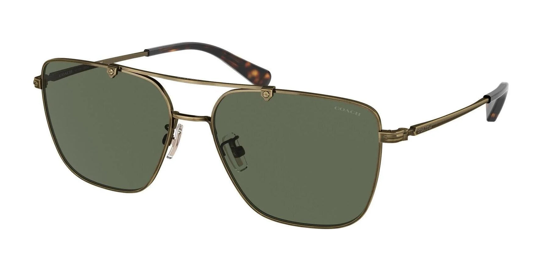 Coach C8004 HC7137 Sunglasses Antique Gold / Dark Green Solid