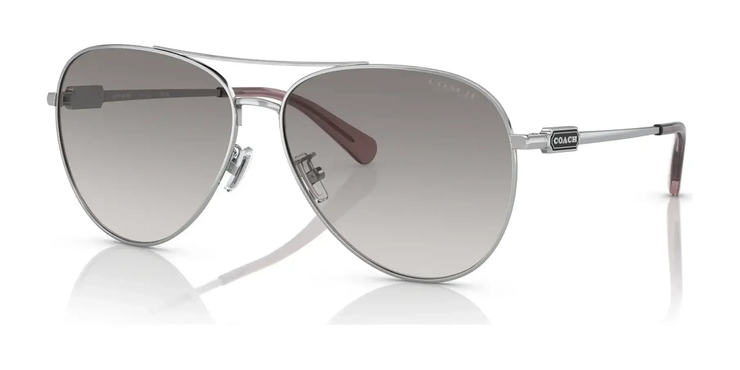 Coach CD474 HC7140 Sunglasses Shiny Silver / Grey Gradient