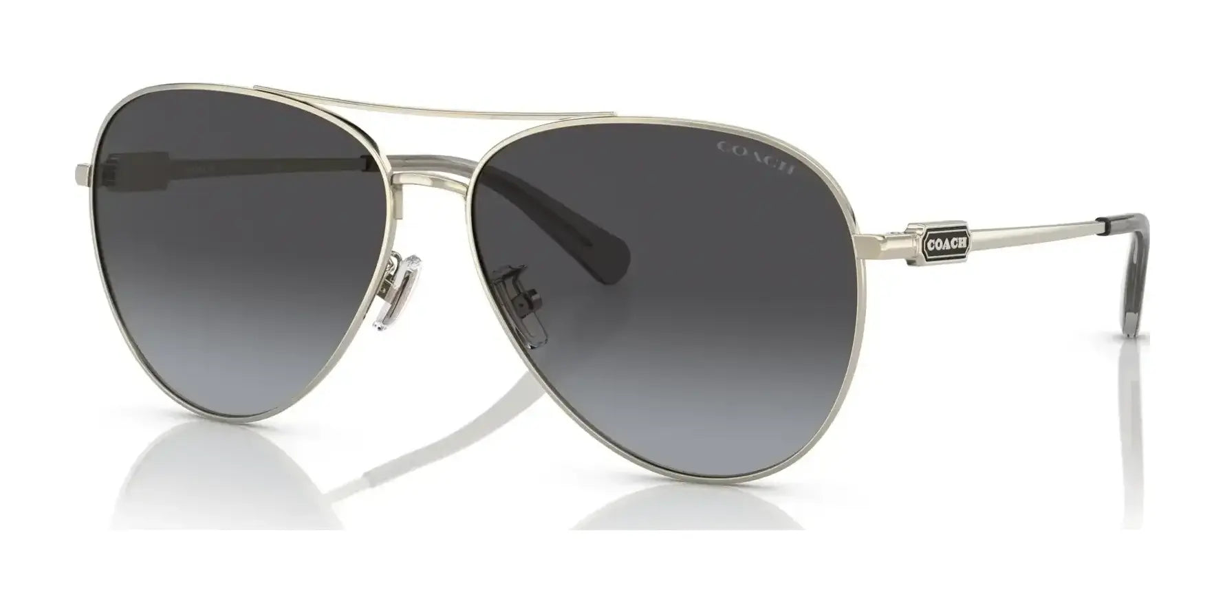 Coach CD474 HC7140 Sunglasses Shiny Light Gold / Grey Gradient