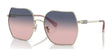 Coach CD476 HC7142 Sunglasses Shiny Light Gold / Plum Purple Scarlet Gradient
