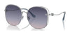 Coach CD453 HC7145BD Sunglasses | Size 60 / Shiny Silver №90018H / Blue Purple Gradient (2N 30.2%)