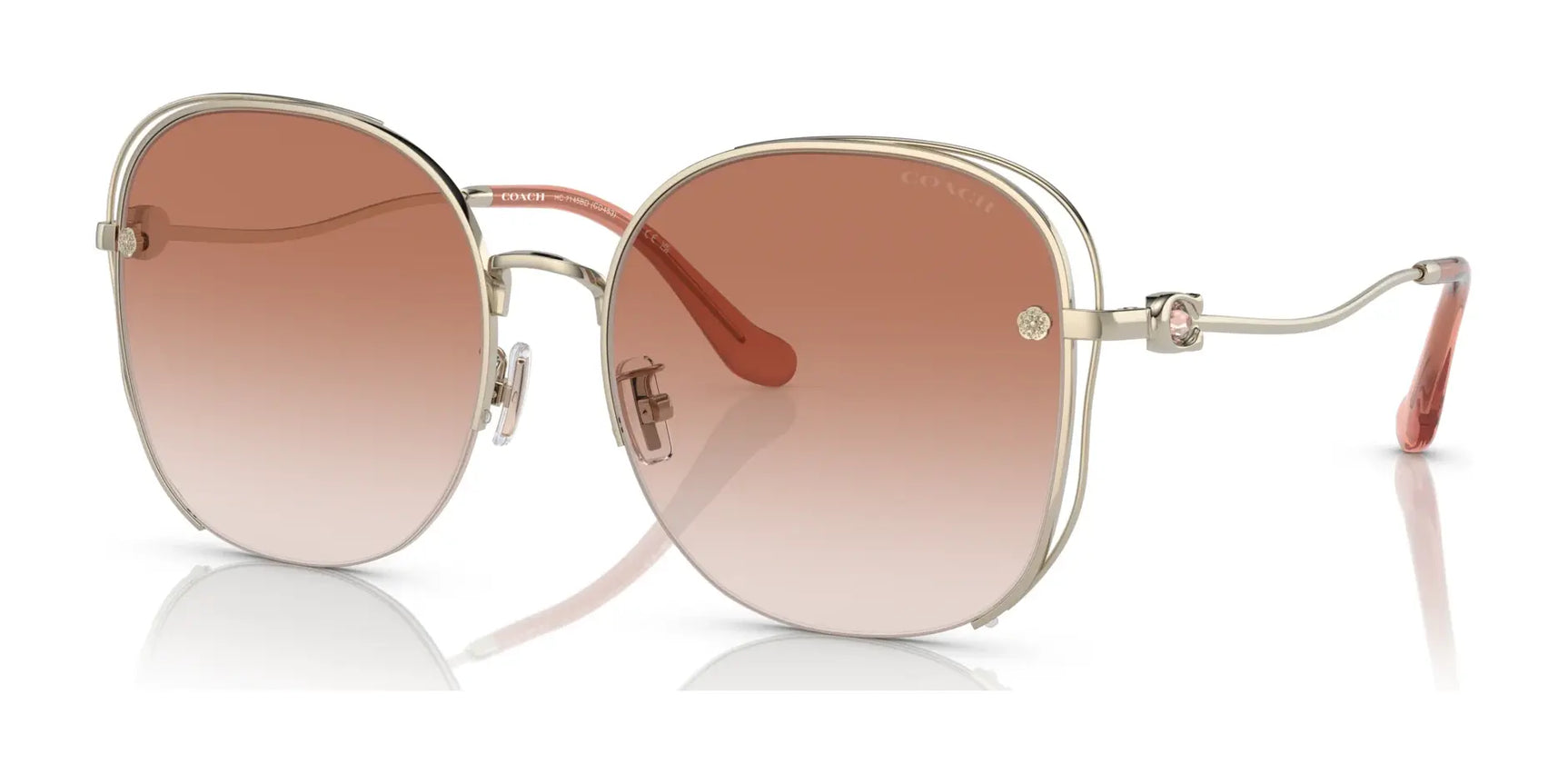 Coach CD453 HC7145BD Sunglasses Shiny Light Gold / Brown Gradient