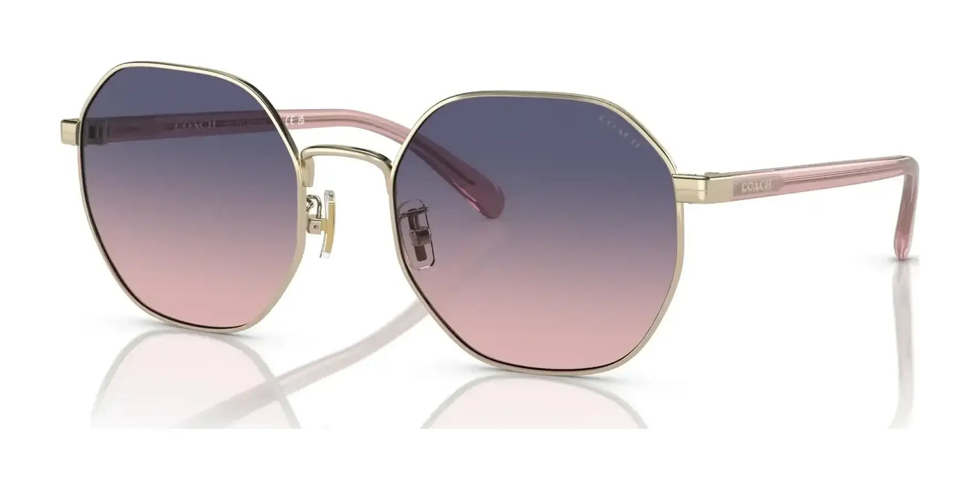 Coach CH556 HC7147 Sunglasses Shiny Light Gold / Blue Pink Gradient