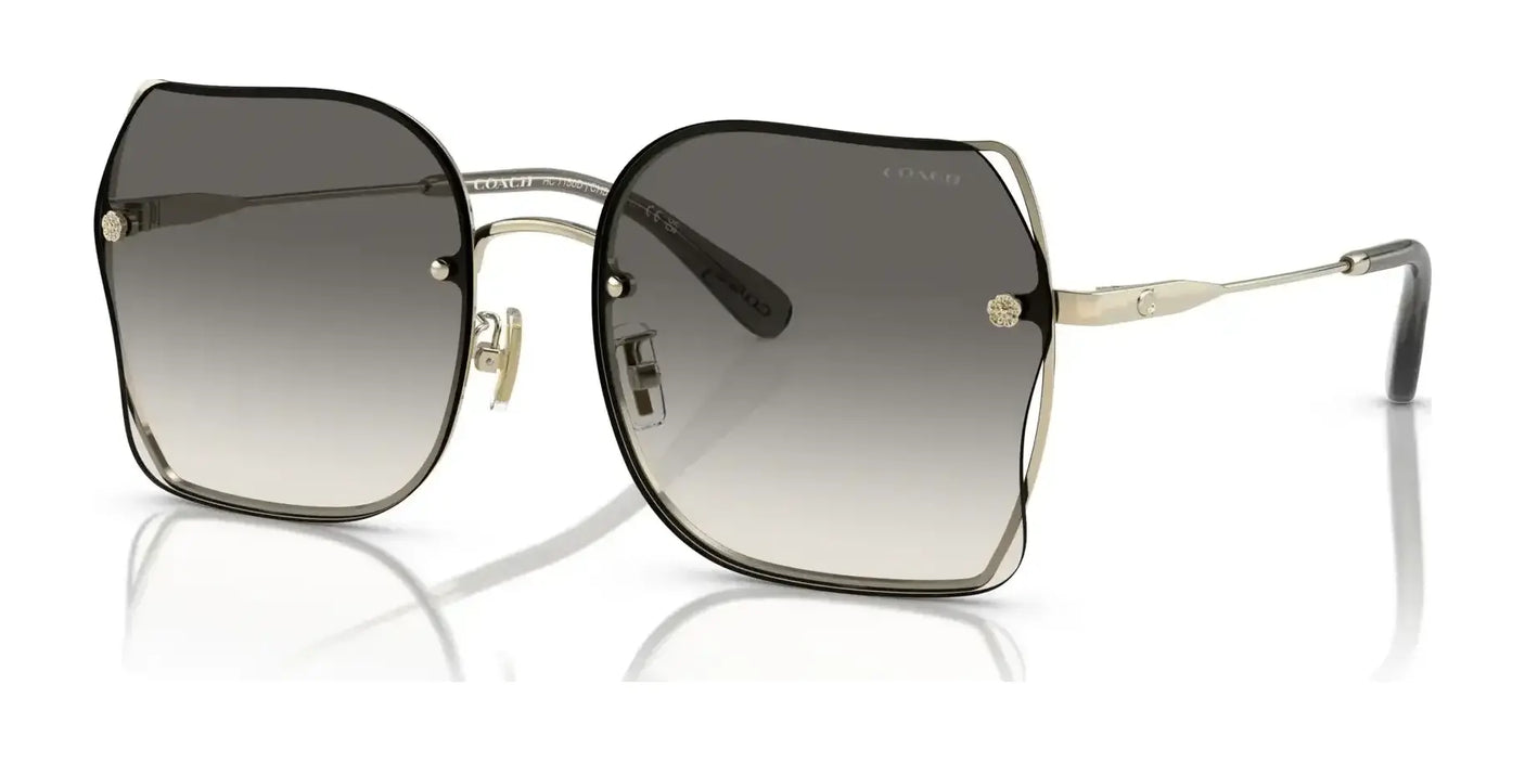 Coach CH574 HC7150D Sunglasses Shiny Light Gold / Black Grey Sand Gradient