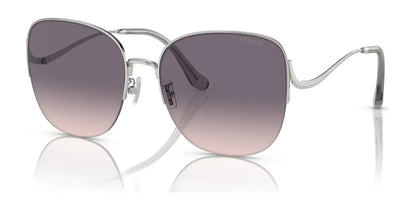 Coach CK481 HC7152 Sunglasses Shiny Silver / Grey Pink Gradient