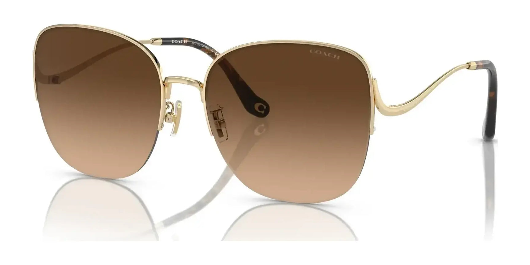 Coach CK481 HC7152 Sunglasses Shiny Light Gold / Brown Gradient