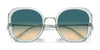 Coach CK483 HC7153B Sunglasses | Size 54 / Transparent Blue / Blue Yellow Gradient (2N 30%) №57664M