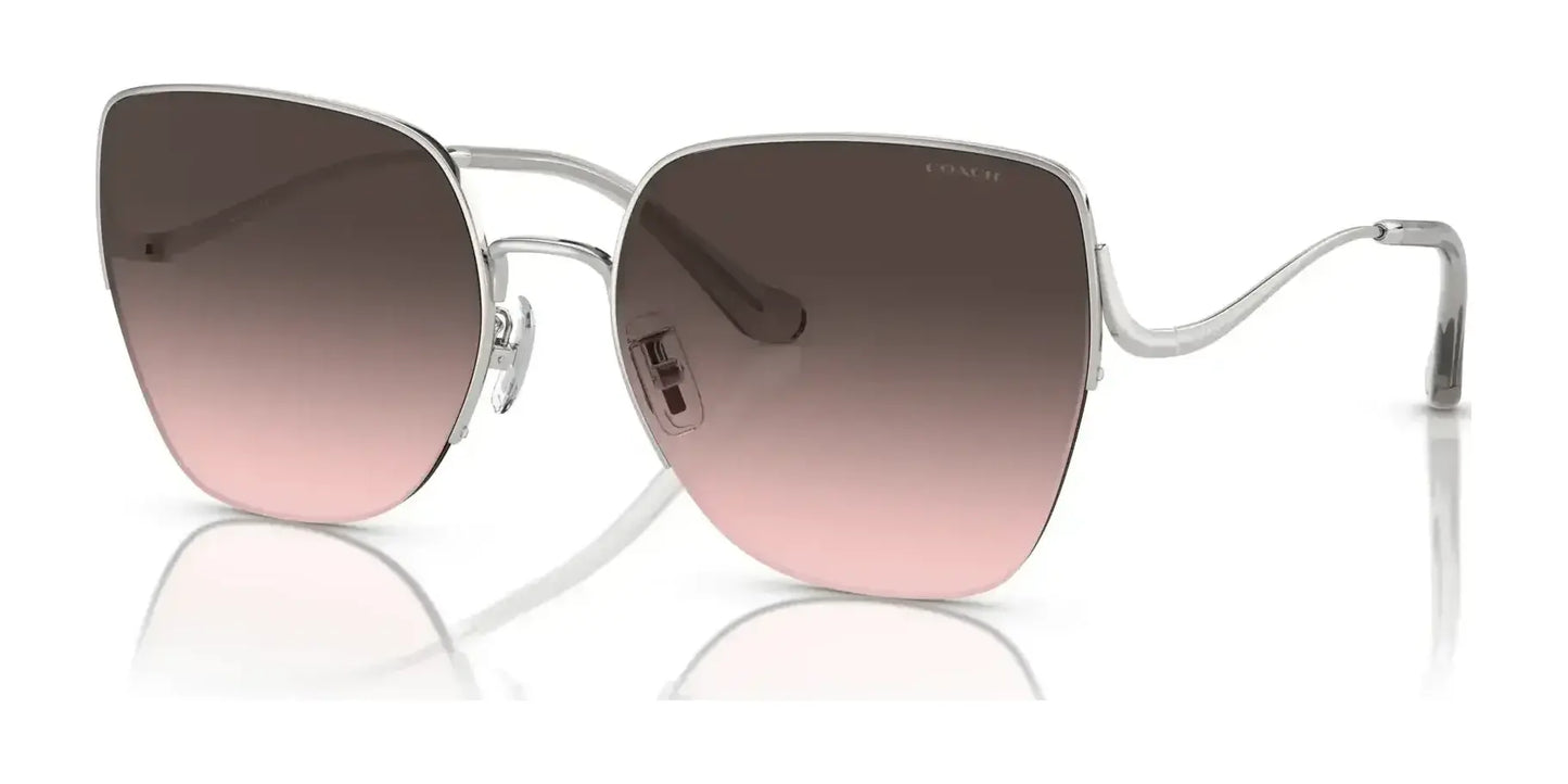 Coach CL904 HC7156D Sunglasses Shiny Silver / Grey Pink Gradient