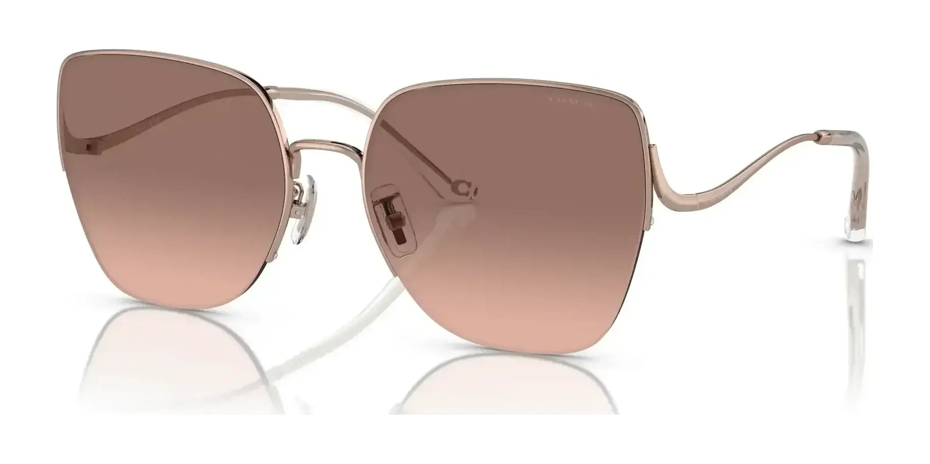 Coach CL904 HC7156D Sunglasses Shiny Rose Gold / Brown Pink Gradient