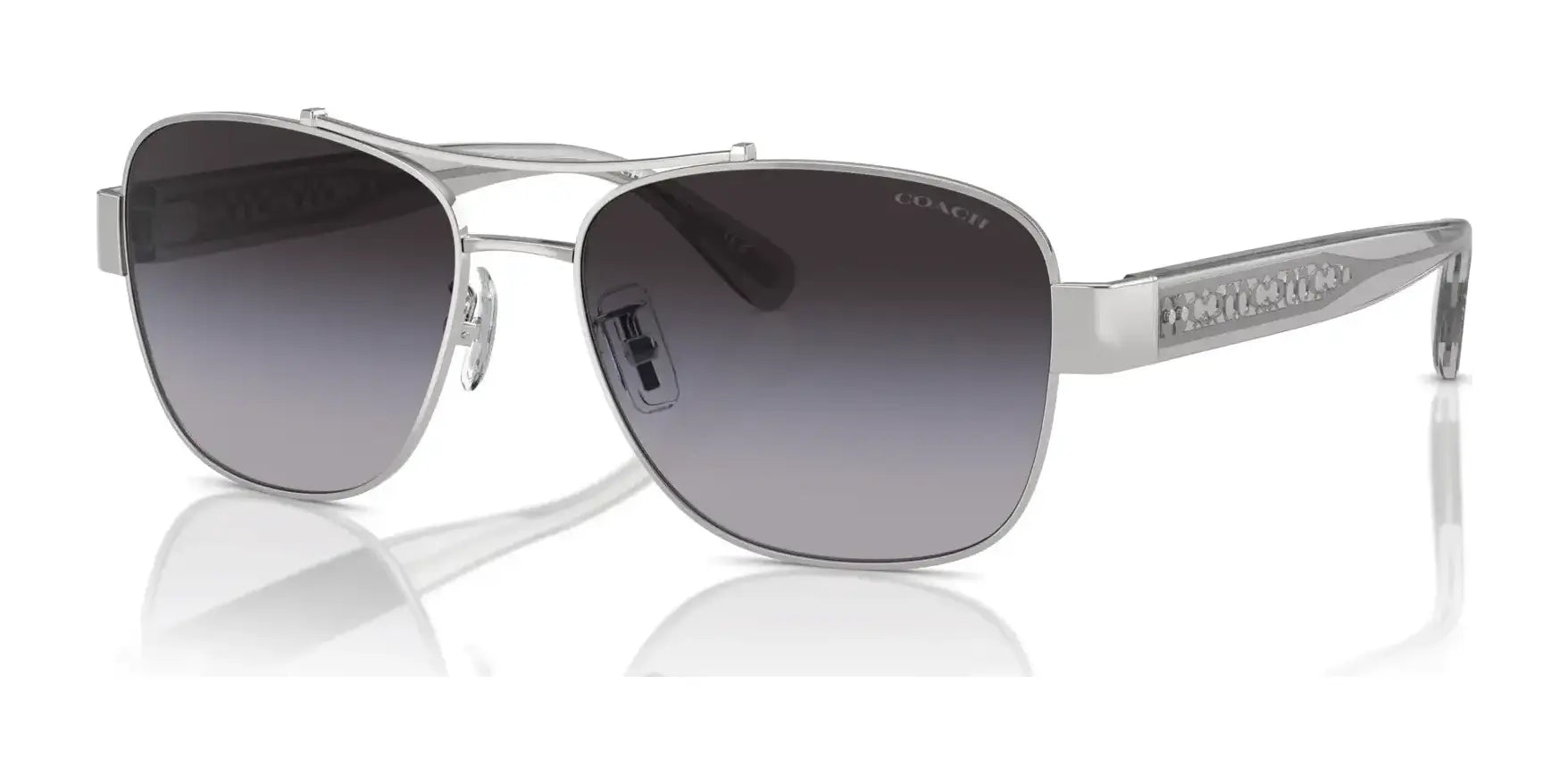 Coach CR617 HC7161 Sunglasses Shiny Silver / Grey Gradient