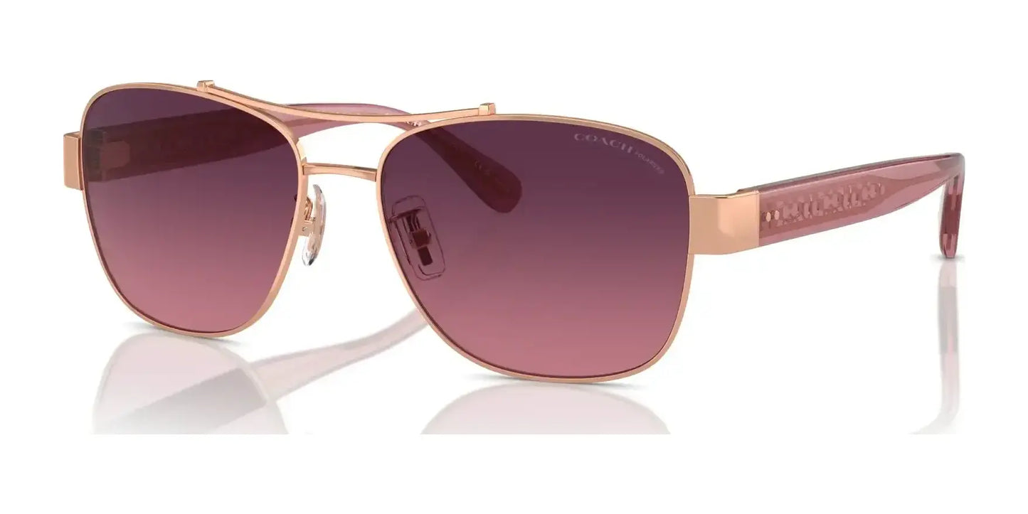 Coach CR617 HC7161 Sunglasses Shiny Rose Gold / Burgundy Gradient Polar (Polarized)