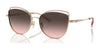 Coach CR621 HC7162 Sunglasses | Size 57 / Shiny Light Gold/Rose Gold / Grey Pink Gradient (2N 21%) №900546