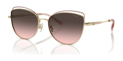 Coach CR621 HC7162 Sunglasses Shiny Light Gold / Rose Gold / Grey Pink Gradient