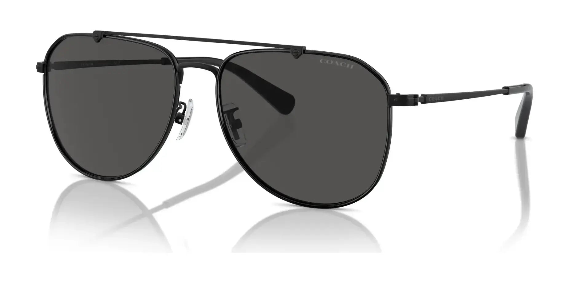 Coach CR626 HC7164 Sunglasses Satin Black / Grey Solid