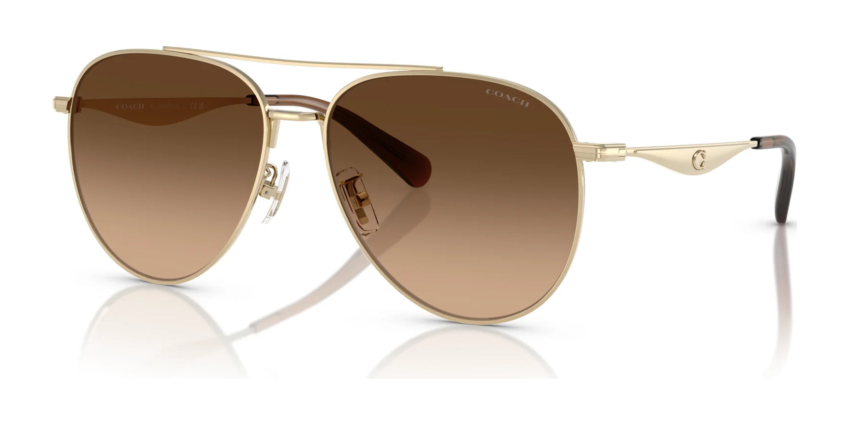 Coach CW193 HC7169 Sunglasses Shiny Light Gold / Brown Gradient