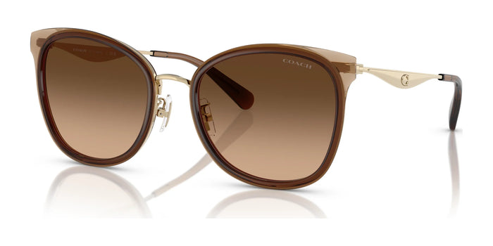 Coach CW185 HC7170 Sunglasses | Size 56 / Light Gold / Brown / Brown Gradient (3N 14.2%) №945374