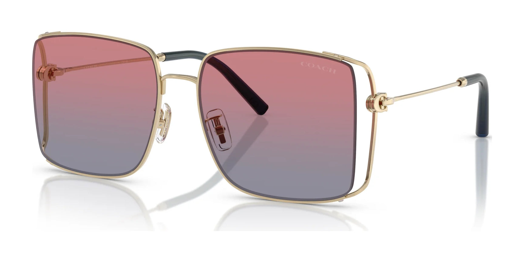 Coach CW429 HC7174D Sunglasses Shiny Light Gold / Blue Saddle Gradient