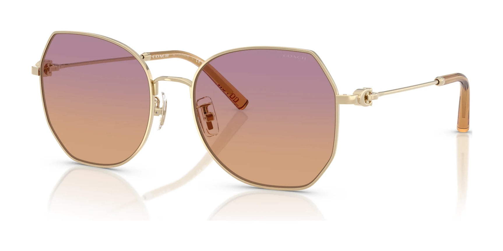 Coach CAD79 HC7175 Sunglasses Shiny Light Gold / Burgundy Sunset Gradient