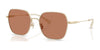 Coach CAE93 HC7180D Sunglasses | Size 57 / Shiny Light Gold/Milky White / Brown Solid (2N 24.5%) №94683