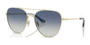 Coach CBZ89 HC7182 Sunglasses | Size 56 / Shiny Light Gold / Blue Gradient (2N 21%) №90054L