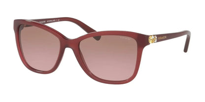 Coach L1597 HC8187B Sunglasses Milky Black Cherry / Brown Rose Gradient