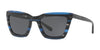 Coach L1630 HC8203 Sunglasses | Size 54 / Blue Glitter Varsity Stripe №547787 / Dark Grey Solid (3N 10%)