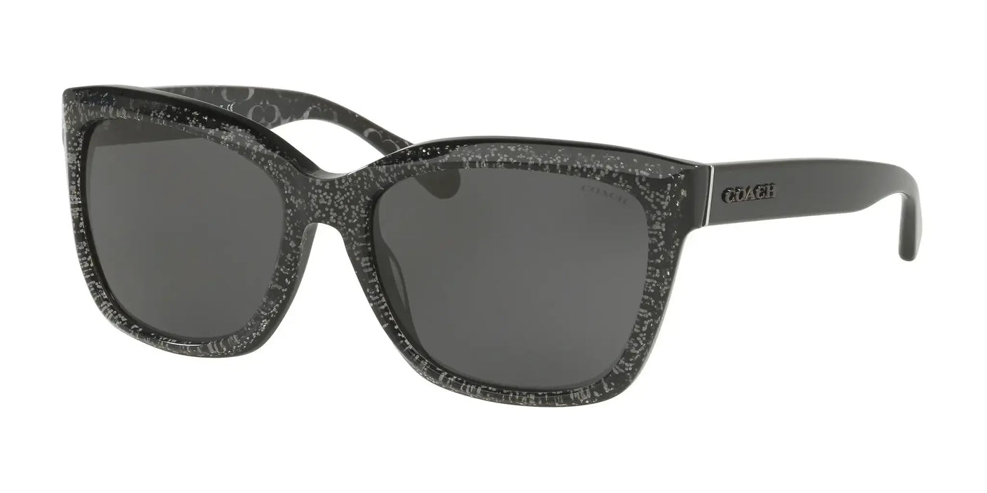 Coach L1006 HC8230 Sunglasses Black Chunky Glitter / Dark Grey Solid