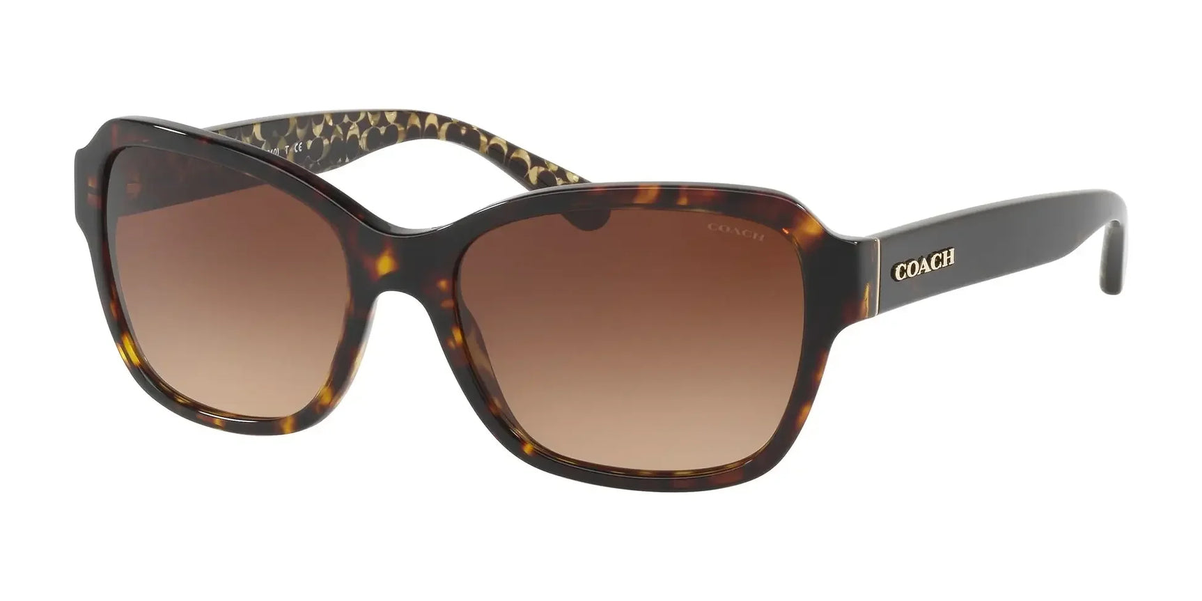 Coach L1011 HC8232F Sunglasses Dark Tortoise / Brown Gradient