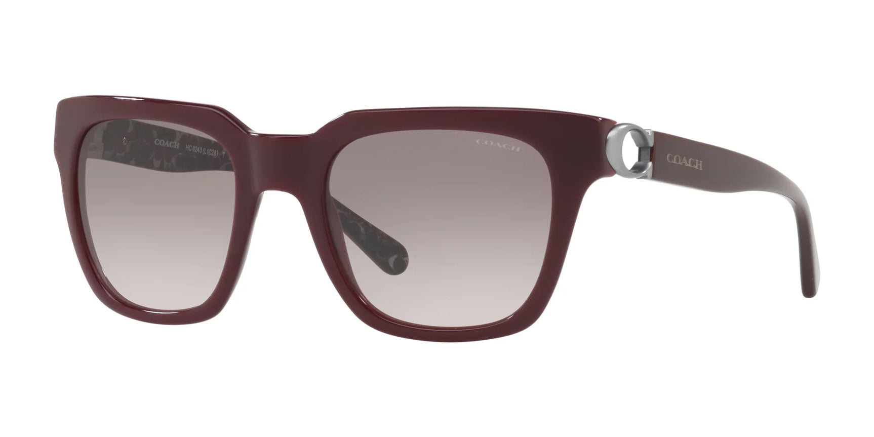 Coach L1028 HC8240 Sunglasses Burgundy / Grey Pink Gradient