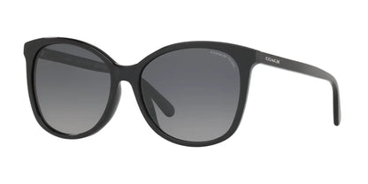 Coach L1101 HC8271U Sunglasses Black / Dark Grey Gradient Polarized