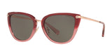 Coach L1099 HC8276 Sunglasses Burgundy Pink Glitter Gradient / Smoke