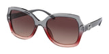 Coach L1140 HC8295F Sunglasses Grey Burgundy Gradient / Burgundy Grey Gradient