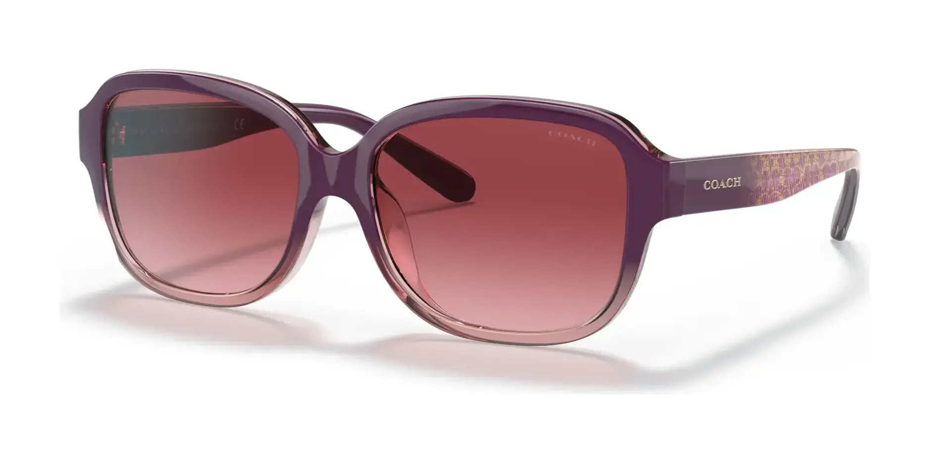 Coach L1153 HC8298U Sunglasses Transparent Rose / Burgundy Gradient