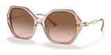 Coach C3445 HC8315 Sunglasses Gradient Transparent Peach / Brown Rose Gradient