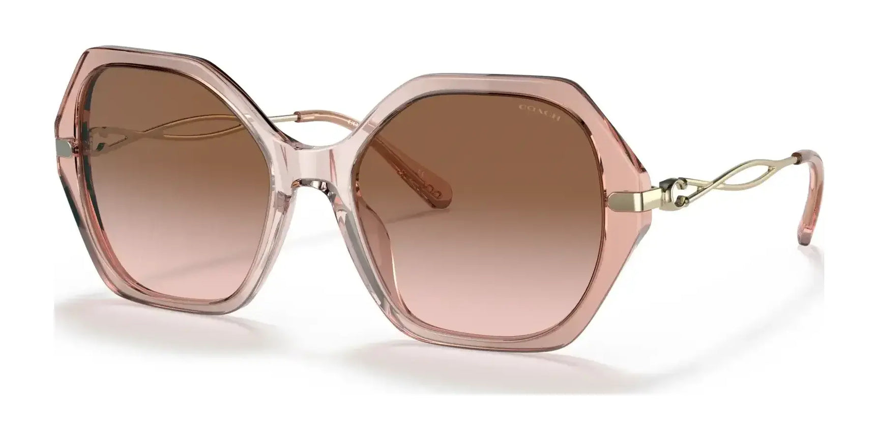 Coach C3445 HC8315 Sunglasses Gradient Transparent Peach / Brown Rose Gradient