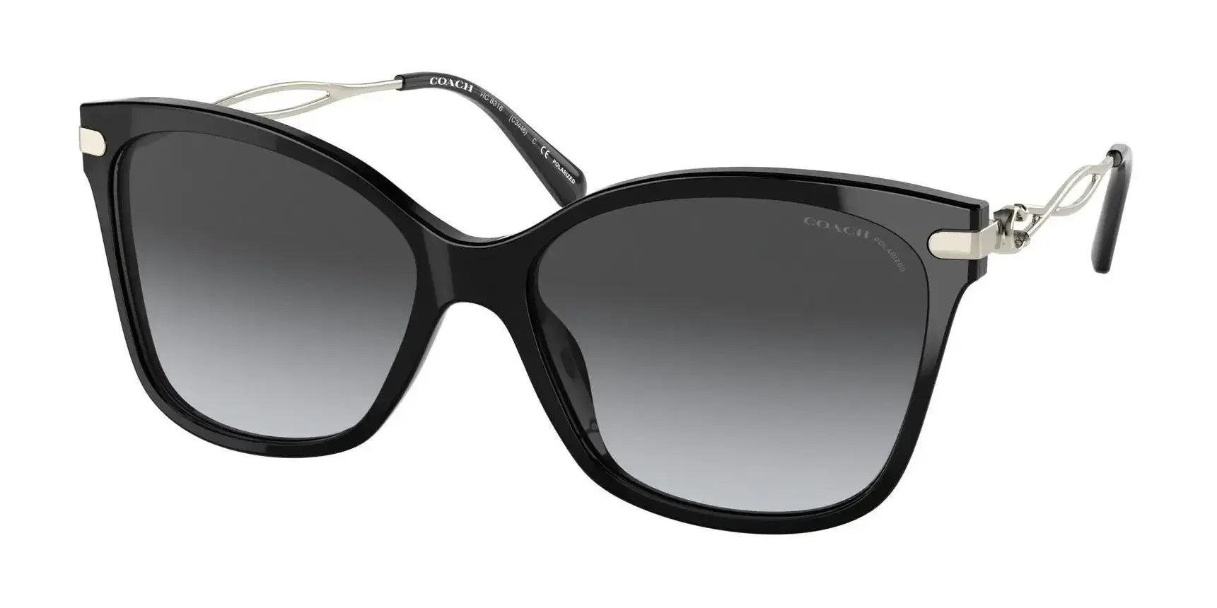 Coach C3446 HC8316 Sunglasses Black / Grey Gradient Polarized