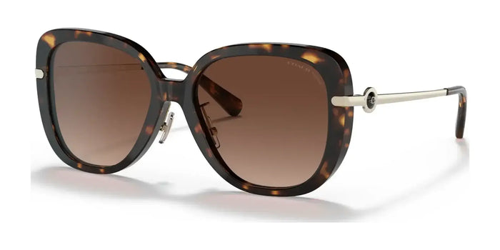 Coach C6141 HC8320F Sunglasses | Size 55 / Dark Tortoise №5120T5 / Dark Brown Gradient (Polarized) (3P 11.3%)