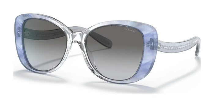 Coach C6183 HC8322 Sunglasses | Size 54 / Transparent Blue Ombre / Blue Gradient (2N 33%) №56553C