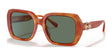 Coach C6188 HC8329U Sunglasses Amber Tortoise / Coach Print / Dark Green Solid