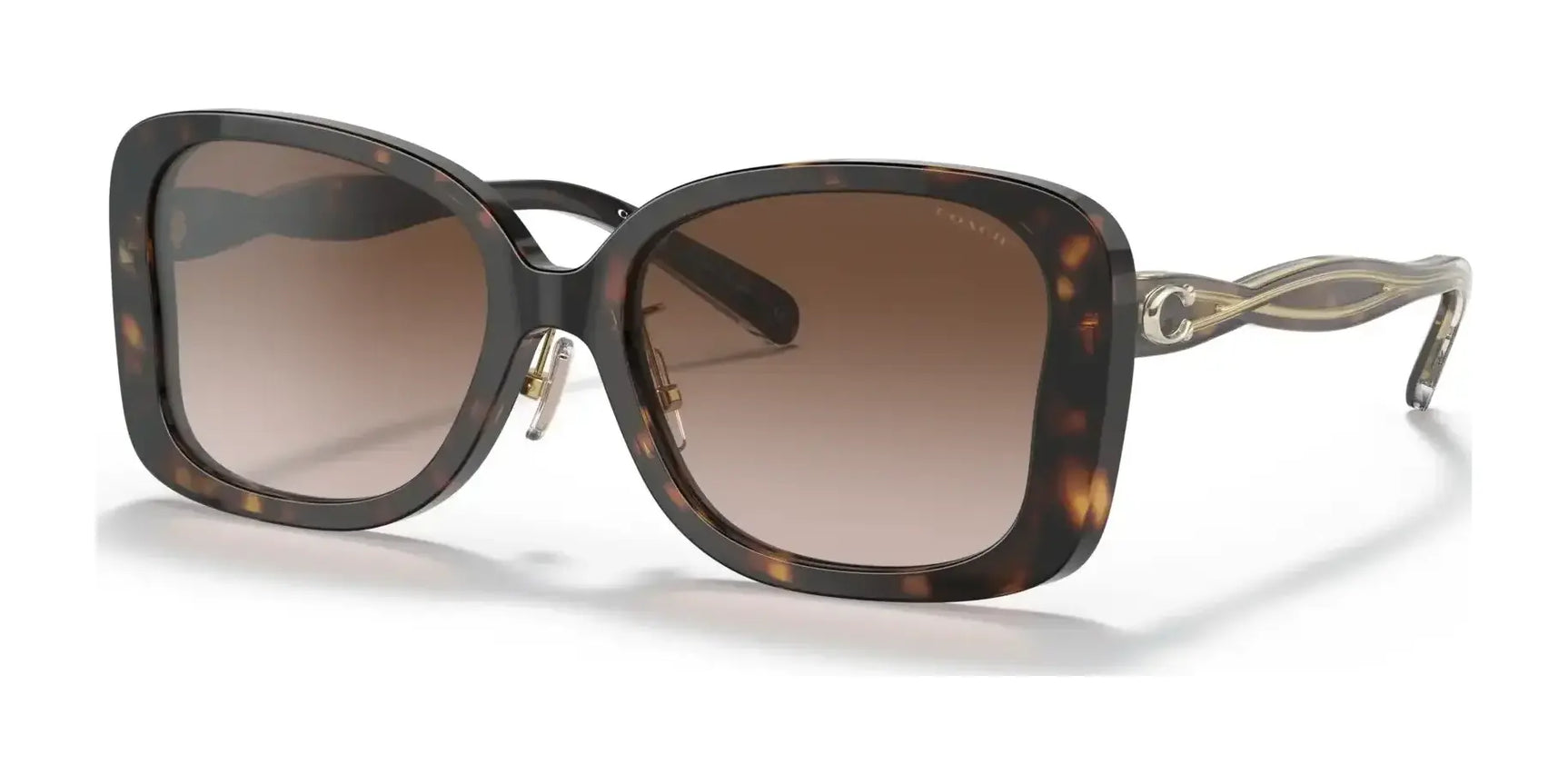 Coach C7993 HC8334F Sunglasses Dark Tortoise / Dark Brown Gradient