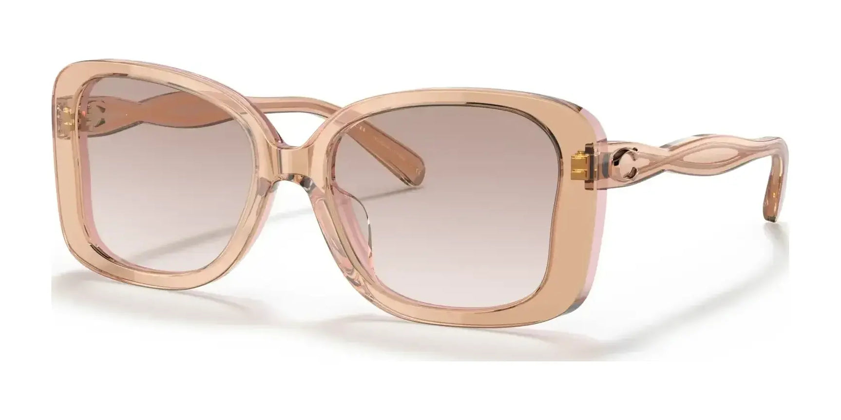 Coach C7993 HC8334F Sunglasses Transparent Blush / Mauve Clear Gradient