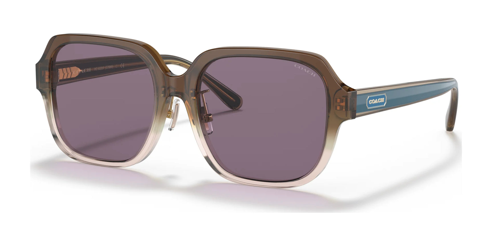 Coach C7990 HC8335F Sunglasses Transparent Brown Gradient / Violet Solid