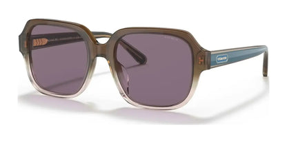 Coach C7989 HC8335U Sunglasses Transparent Brown Gradient / Violet Solid