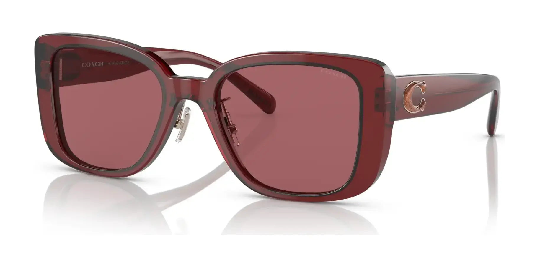Coach CD472 HC8352 Sunglasses Transparent Red / Red Solid