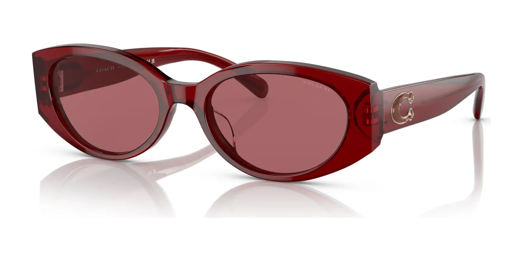 Coach CD867 HC8353F Sunglasses Transparent Red / Red Solid